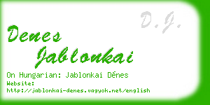 denes jablonkai business card